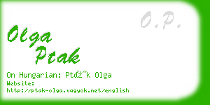 olga ptak business card